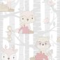 Noordwand Papel pintado Mondo baby Forest Animals gris y rosa Noordwand Papel pintado Mondo baby Forest Animals gris y rosa