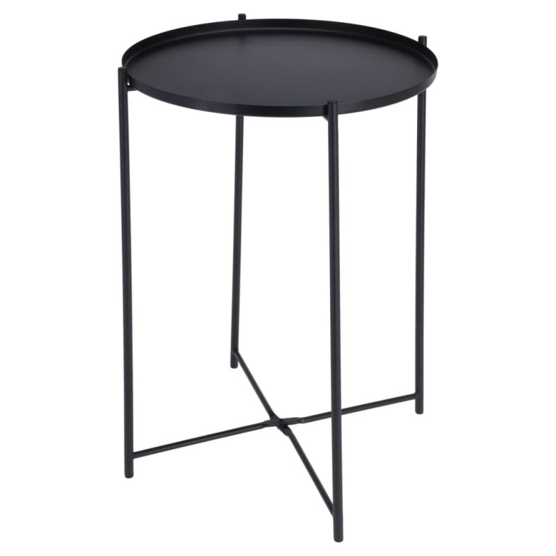 ProGarden Mesa auxiliar redonda negro 35x47 cm ProGarden Mesa auxiliar redonda negro 35x47 cm