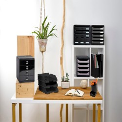 Exacompta Set de cajones escritorio Maxi con 6 cajones negro brillante