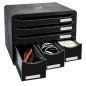 Exacompta Set de cajones escritorio Maxi con 6 cajones negro brillante Exacompta Set de cajones escritorio Maxi con 6 cajones negro brillante
