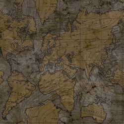 Noordwand Papel pintado Friends&Coffee The World Map metálico y gris