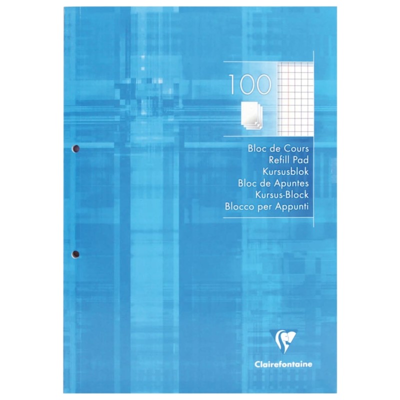 Clairefontaine Recambio de 100 hojas A4 2 orificios cuadrícula 5 uds Clairefontaine Recambio de 100 hojas A4 2 orificios cuadrícula 5 uds