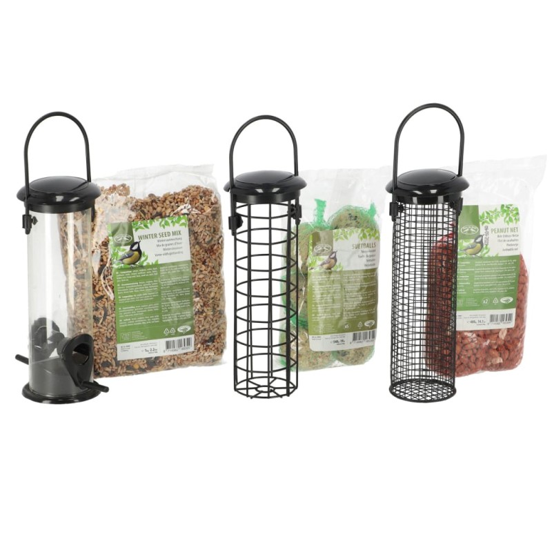 Esschert Design Juego completo de comederos para pájaros 3 piezas S Esschert Design Juego completo de comederos para pájaros 3 piezas S