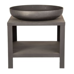 Esschert Design Brasero con almacenaje para leña negro 62 cm