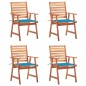 vidaXL Sillas comedor de jardín y cojines 4 uds madera maciza acacia vidaXL Sillas comedor de jardín y cojines 4 uds madera maciza acacia