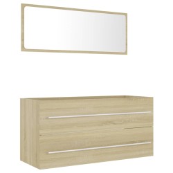 vidaXL Set de muebles de baño 2 pzas contrachapada roble sonoma