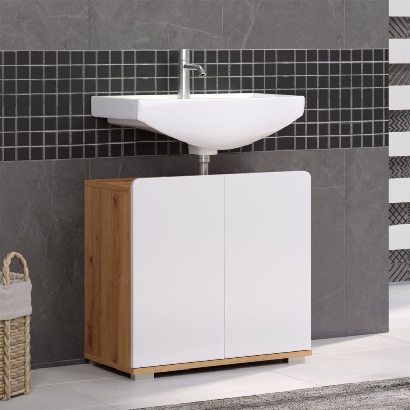 Trendteam Armario de lavabo Ciara blanco y roble artisan Trendteam Armario de lavabo Ciara blanco y roble artisan