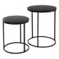 H&S Collection Set de mesas auxiliares 2 pzas superficie madera negro H&S Collection Set de mesas auxiliares 2 pzas superficie madera negro