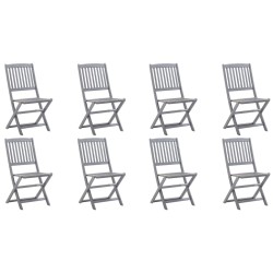 vidaXL Sillas de jardín plegables 8 uds madera maciza acacia