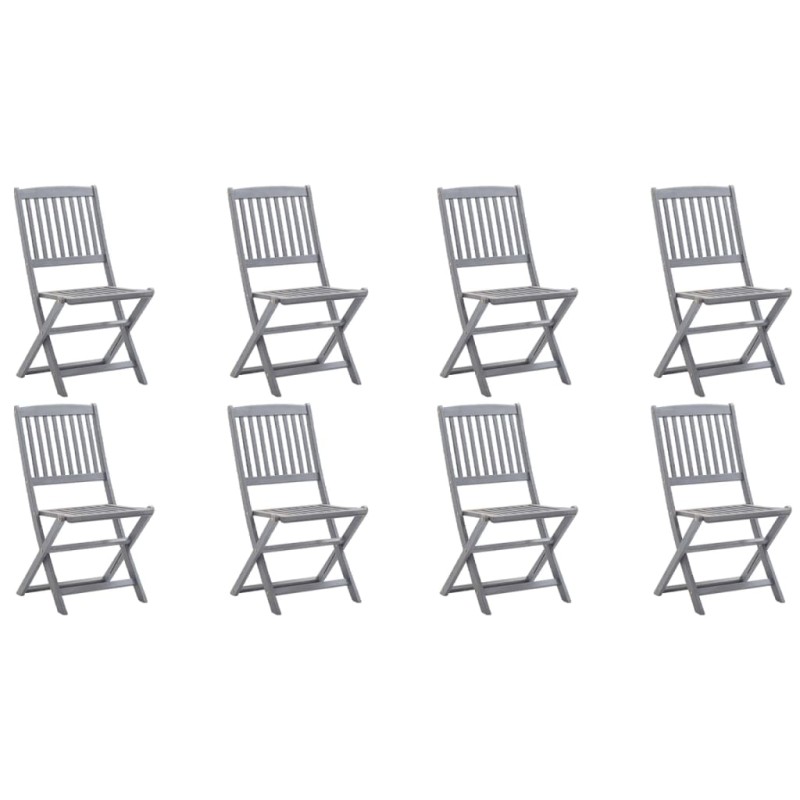 vidaXL Sillas de jardín plegables 8 uds madera maciza acacia vidaXL Sillas de jardín plegables 8 uds madera maciza acacia