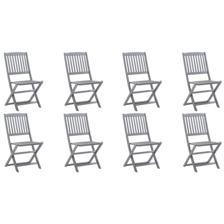 vidaXL Sillas de jardín plegables 8 uds madera maciza acacia