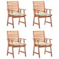 vidaXL Sillas comedor de jardín y cojines 4 uds madera maciza acacia vidaXL Sillas comedor de jardín y cojines 4 uds madera maciza acacia