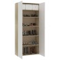 vidaXL Mueble zapatero contrachapada blanco y roble 80x35,5x180 cm vidaXL Mueble zapatero contrachapada blanco y roble 80x35,5x180 cm