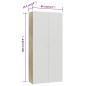 vidaXL Mueble zapatero contrachapada blanco y roble 80x35,5x180 cm vidaXL Mueble zapatero contrachapada blanco y roble 80x35,5x180 cm