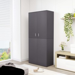 vidaXL Mueble zapatero de madera contrachapada gris 80x39x178 cm
