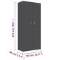 vidaXL Mueble zapatero de madera contrachapada gris 80x39x178 cm vidaXL Mueble zapatero de madera contrachapada gris 80x39x178 cm