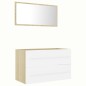 vidaXL Set de muebles de baño 2 pzas madera contrachapada blanco roble vidaXL Set de muebles de baño 2 pzas madera contrachapada blanco roble
