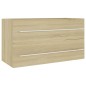vidaXL Set de muebles de baño 2 pzas contrachapada roble Sonoma vidaXL Set de muebles de baño 2 pzas contrachapada roble Sonoma