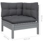 vidaXL Juego muebles de jardín 3 pzas cojines gris madera pino maciza vidaXL Juego muebles de jardín 3 pzas cojines gris madera pino maciza