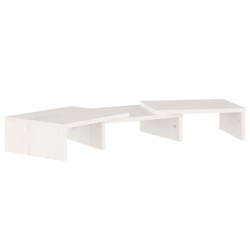 vidaXL Soporte de monitor madera maciza de pino blanco 60x24x10,5 cm
