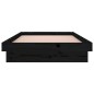 vidaXL Estructura de cama con LED de madera maciza negra 90x190 cm vidaXL Estructura de cama con LED de madera maciza negra 90x190 cm