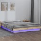 vidaXL Estructura de cama con LED madera maciza King Size 150x200 cm vidaXL Estructura de cama con LED madera maciza King Size 150x200 cm