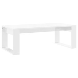 vidaXL Mesa de centro madera de ingeniería blanco brillo 102x50x35 cm