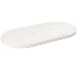 vidaXL Tablero de mesa ovalado madera maciza pino blanco 80x40x2,5 cm