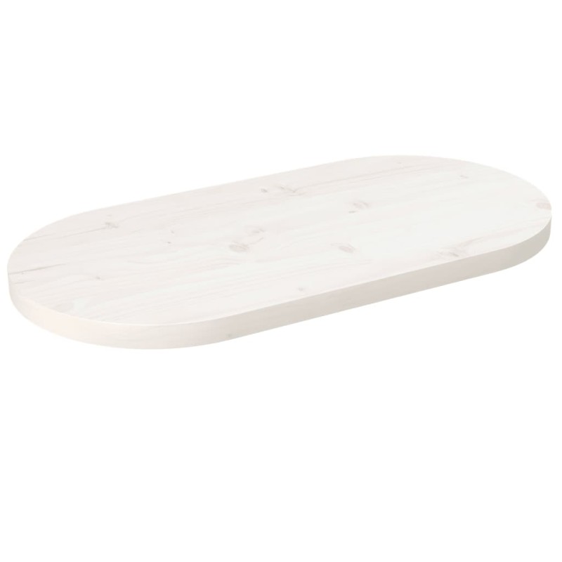 vidaXL Tablero de mesa ovalado madera maciza pino blanco 80x40x2,5 cm vidaXL Tablero de mesa ovalado madera maciza pino blanco 80x40x2,5 cm