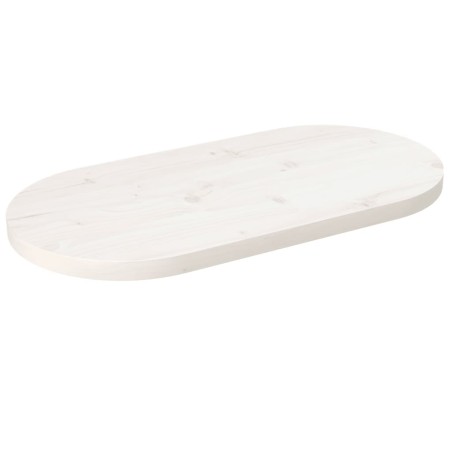 vidaXL Tablero de mesa ovalado madera maciza pino blanco 80x40x2,5 cm