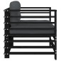 vidaXL Sillones de jardín con cojines 2 uds madera maciza pino negro vidaXL Sillones de jardín con cojines 2 uds madera maciza pino negro