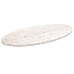vidaXL Tablero de mesa ovalado madera maciza pino blanco 90x45x2,5 cm