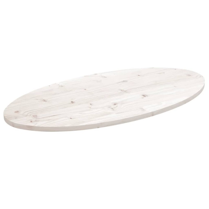 vidaXL Tablero de mesa ovalado madera maciza pino blanco 90x45x2,5 cm vidaXL Tablero de mesa ovalado madera maciza pino blanco 90x45x2,5 cm