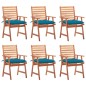 vidaXL Sillas comedor de jardín y cojines 6 uds madera maciza acacia vidaXL Sillas comedor de jardín y cojines 6 uds madera maciza acacia