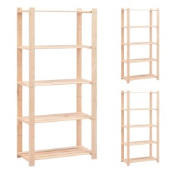 vidaXL Estantería 5 niveles 3 unidades madera pino maciza 250 kg 