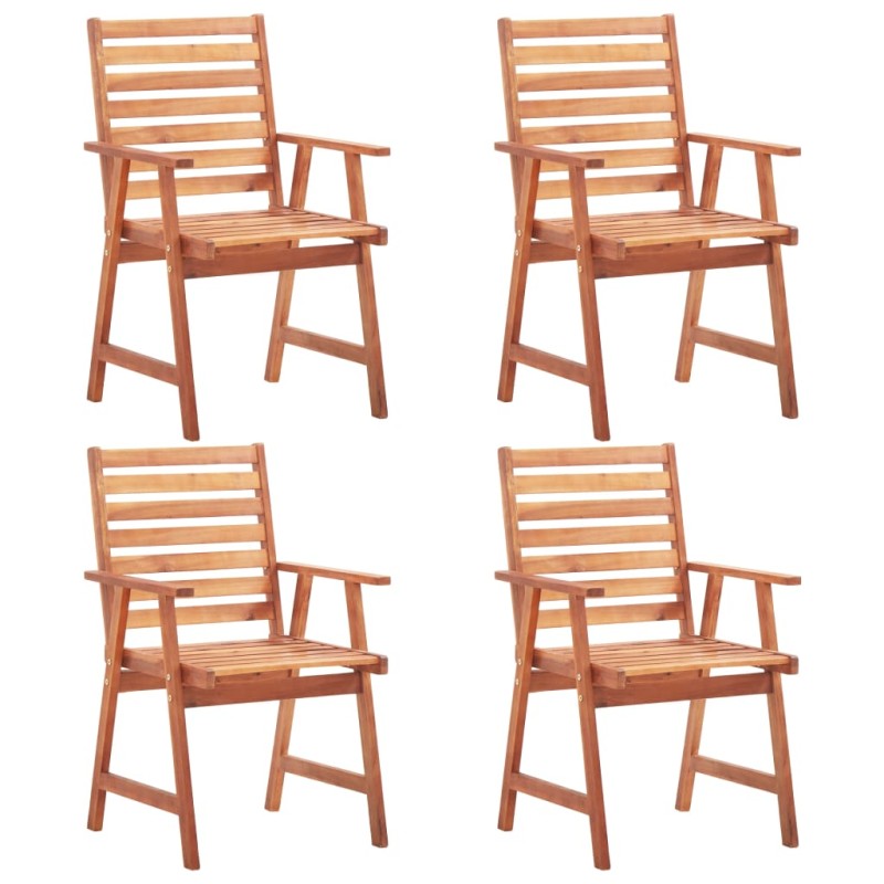 vidaXL Sillas de comedor de jardín 4 unidades madera maciza de acacia