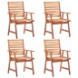 vidaXL Sillas de comedor de jardín 4 unidades madera maciza de acacia