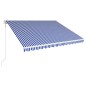 vidaXL Toldo automático retráctil azul y blanco 450x300 cm