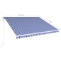 vidaXL Toldo automático retráctil azul y blanco 450x300 cm