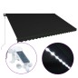 vidaXL Toldo retráctil LED y sensor de viento gris antracita 500x300cm vidaXL Toldo retráctil LED y sensor de viento gris antracita 500x300cm
