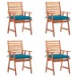 vidaXL Sillas comedor de jardín y cojines 4 uds madera maciza acacia vidaXL Sillas comedor de jardín y cojines 4 uds madera maciza acacia