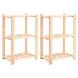 vidaXL Estantería 3 niveles 2 unidades madera pino maciza 150 kg 