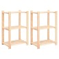 vidaXL Estantería 3 niveles 2 unidades madera pino maciza 150 kg vidaXL Estantería 3 niveles 2 unidades madera pino maciza 150 kg