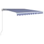 vidaXL Toldo manual retráctil azul y blanco 300x250 cm vidaXL Toldo manual retráctil azul y blanco 300x250 cm