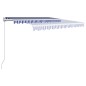 vidaXL Toldo manual retráctil azul y blanco 300x250 cm vidaXL Toldo manual retráctil azul y blanco 300x250 cm