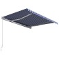 vidaXL Toldo manual retráctil azul y blanco 300x250 cm vidaXL Toldo manual retráctil azul y blanco 300x250 cm