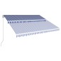 vidaXL Toldo manual retráctil azul y blanco 400x300 cm vidaXL Toldo manual retráctil azul y blanco 400x300 cm