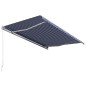vidaXL Toldo manual retráctil azul y blanco 400x300 cm vidaXL Toldo manual retráctil azul y blanco 400x300 cm