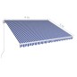 vidaXL Toldo manual retráctil azul y blanco 400x300 cm vidaXL Toldo manual retráctil azul y blanco 400x300 cm