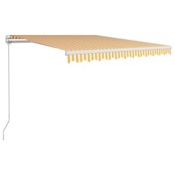 vidaXL Toldo manual retráctil amarillo y blanco 300x250 cm